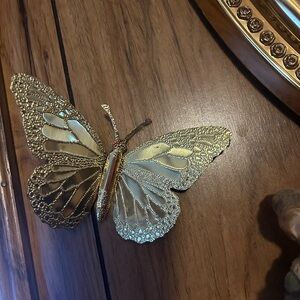 Home Interiors Gold and Silver Butterfly Wall Art